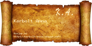 Kerbolt Anna névjegykártya